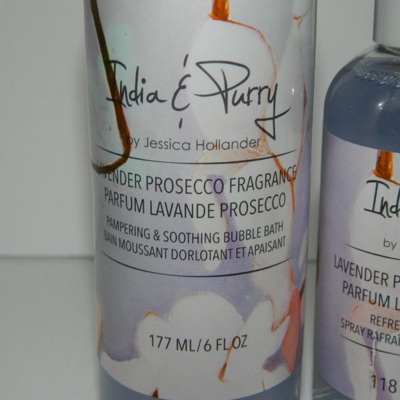 India & Purry Lavender Prosecco Fragrance Set Bubble Bath & Spray - New - Picture 6 of 8